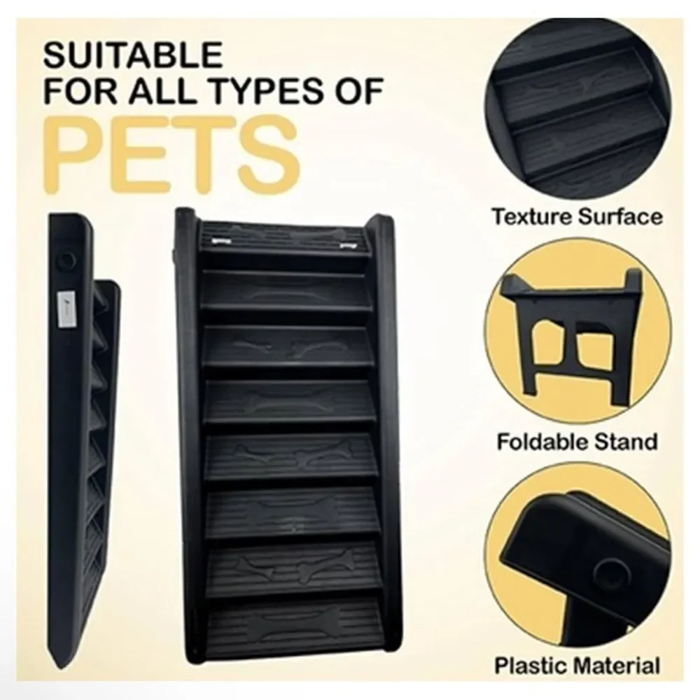 Yescare Collapsible Free-Standing Ramp for Pets, Black, NEW